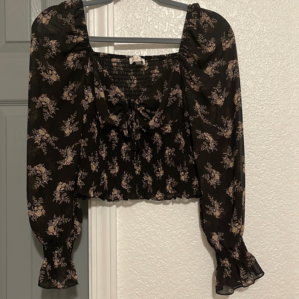 Blush floral blouse
